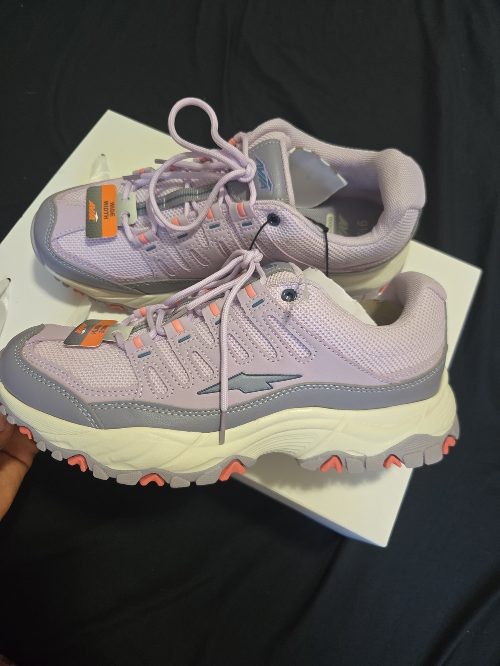 Avia Lavender Athletic Trail Sneakers with Orange Tread - Picture 3 of 3
